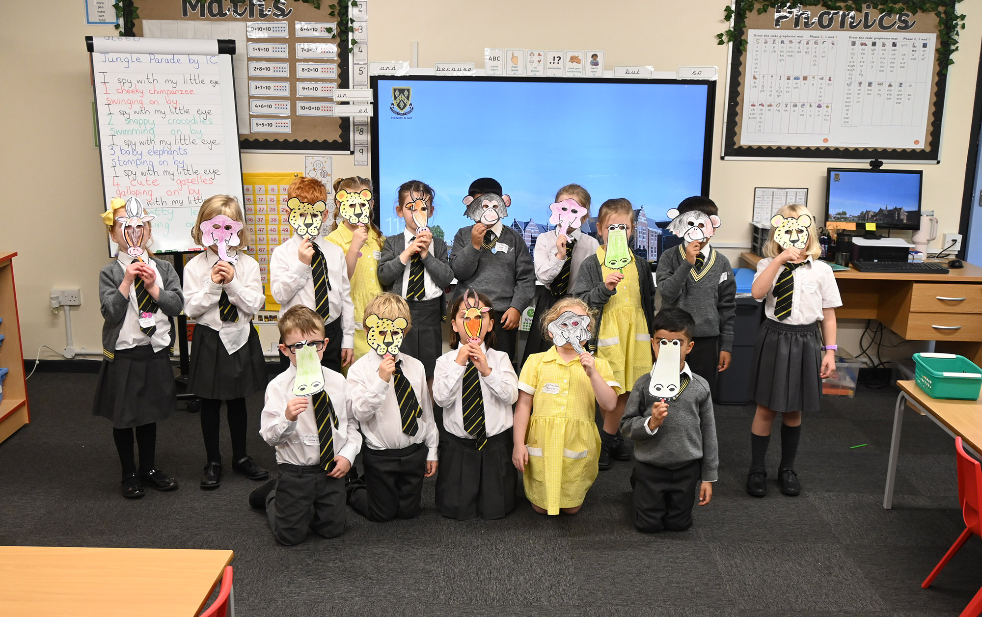 Year 1 pupils had lots of fun making animal masks to wear as they performed their poem during National Poetry Day 2024