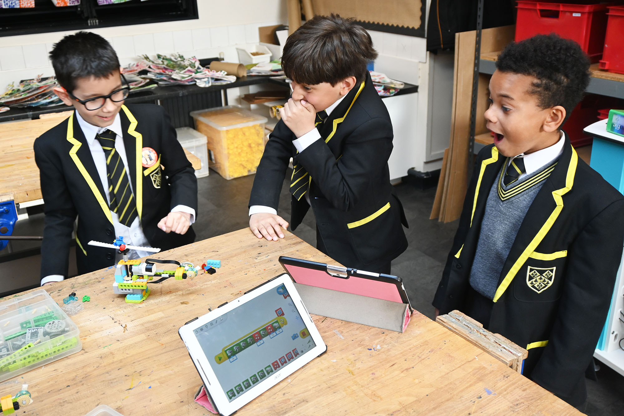 Pupils in Year 4S enjoying a LEGO workshop