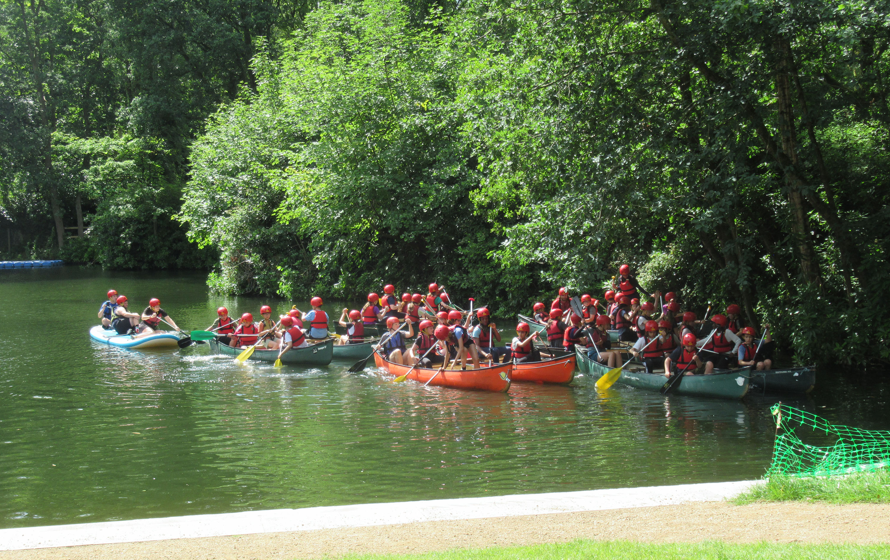 Pupils rafting during the Second Year trip to Aberdovey