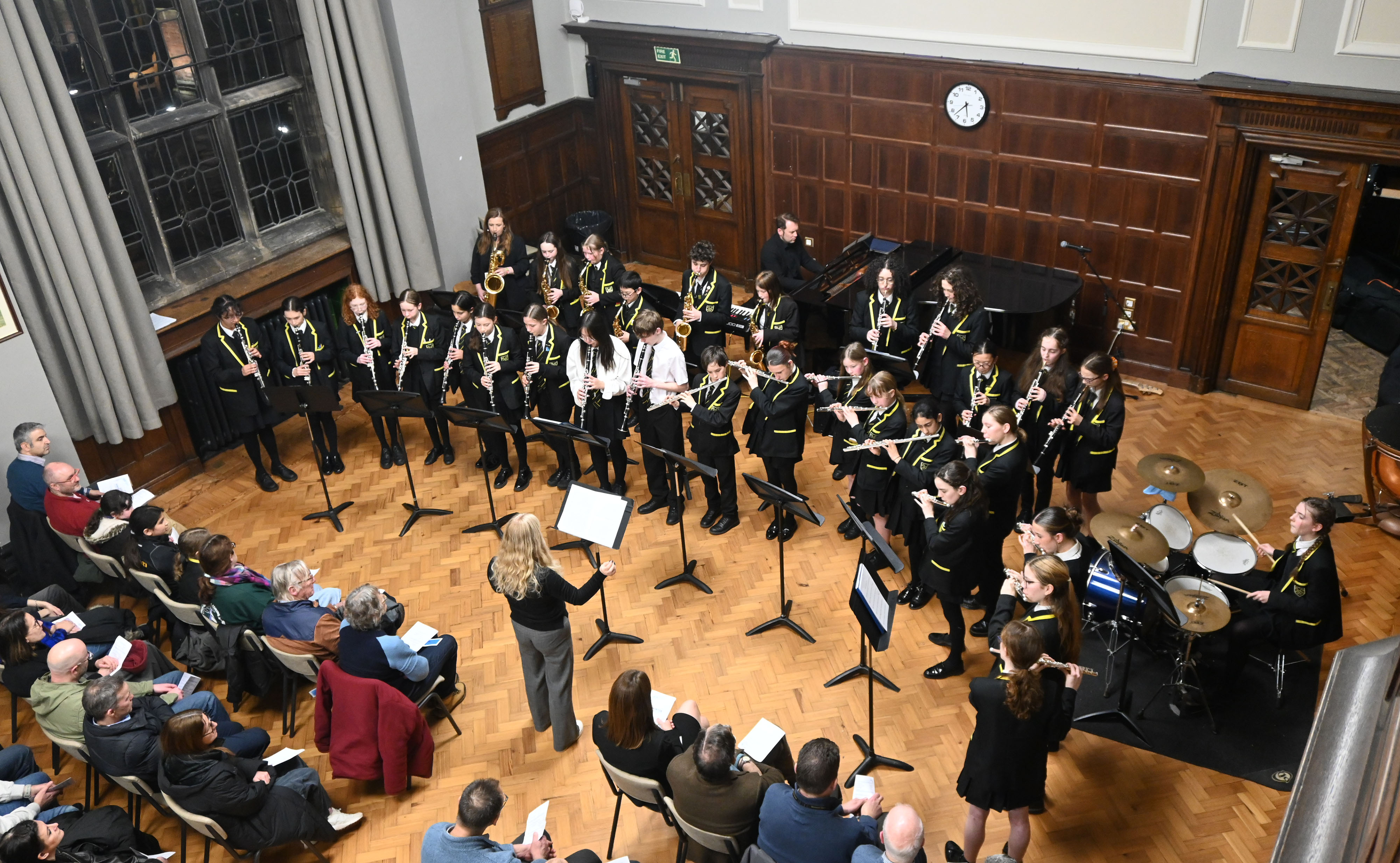 Junior Woodwind performing at the 2026 Winter Concert in the Hallam Hall