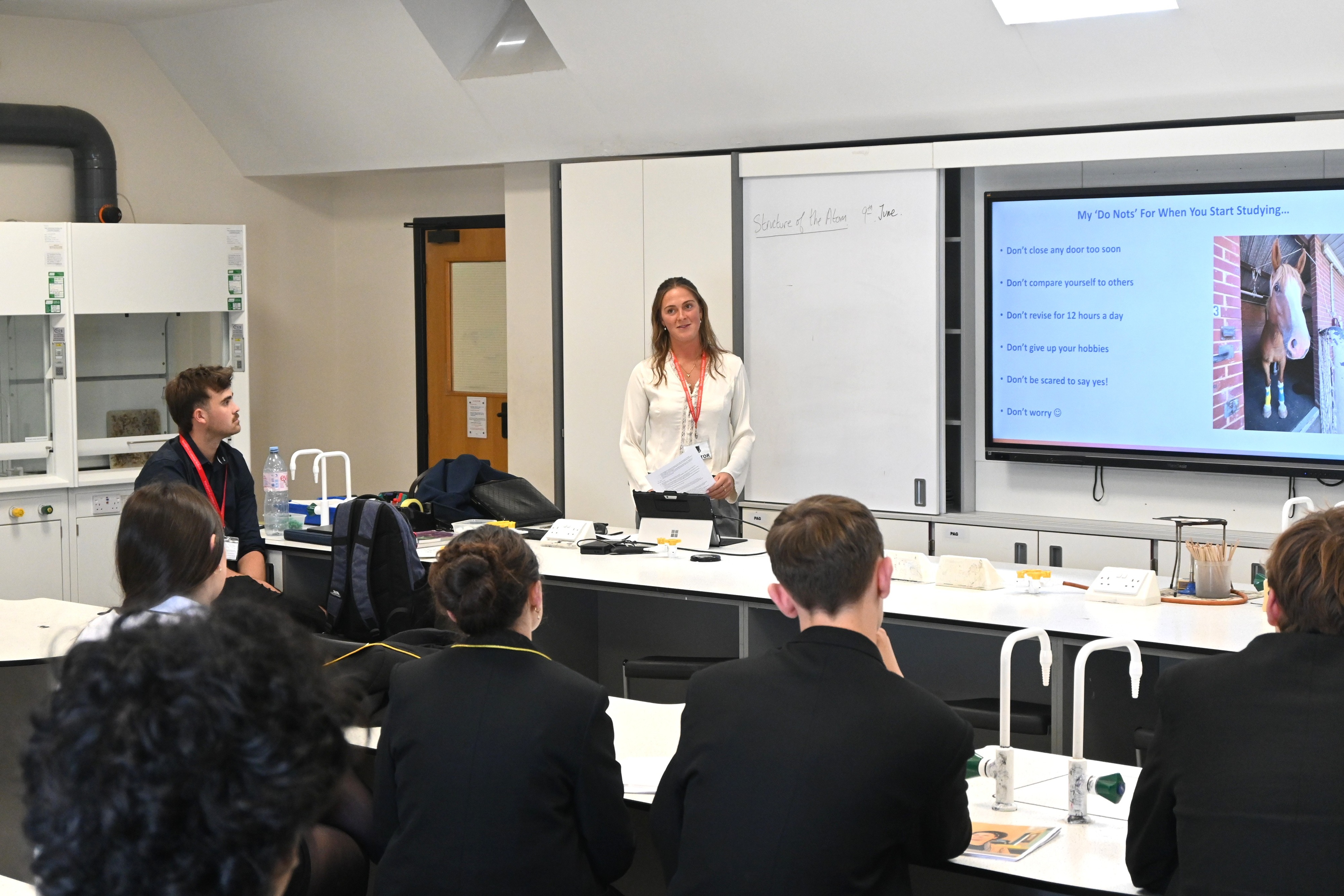 Old Stops delivering a medics, vets and dentists talk to pupils during the 2026 Lower Sixth Higher Education Conference